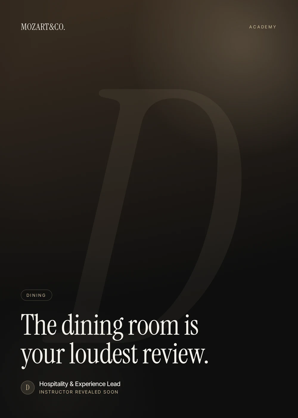 Dining master class