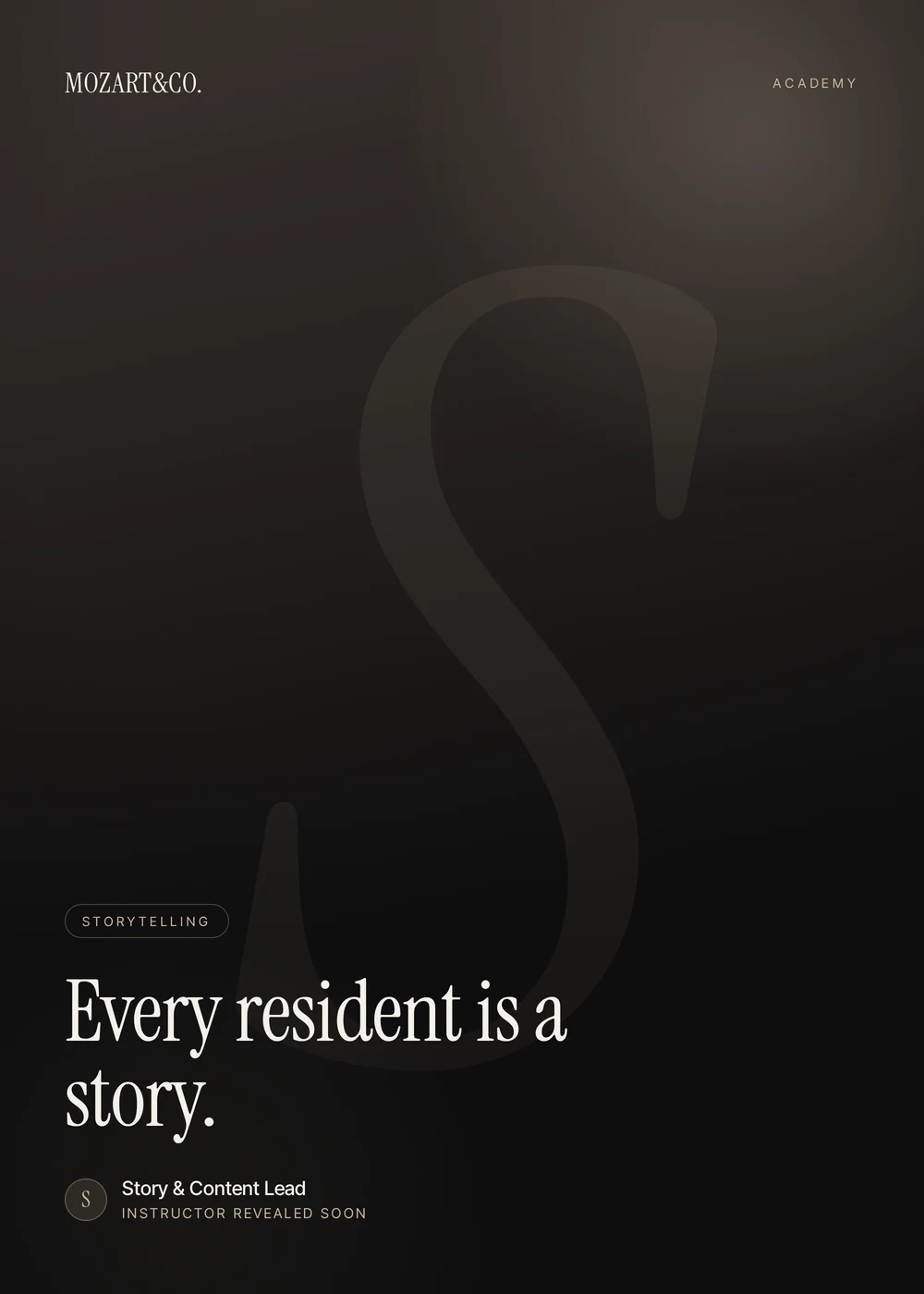 Resident Storytelling master class