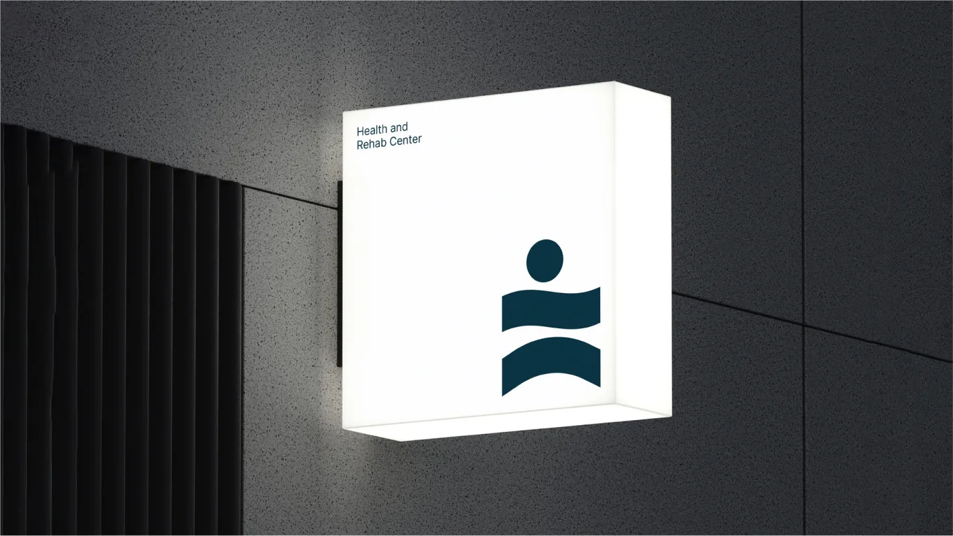 Carlton Shores wall-mounted illuminated sign mockup