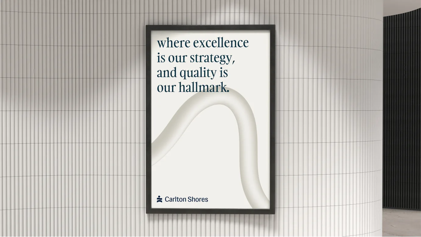 Carlton Shores framed poster — where excellence is our strategy and quality is our hallmark