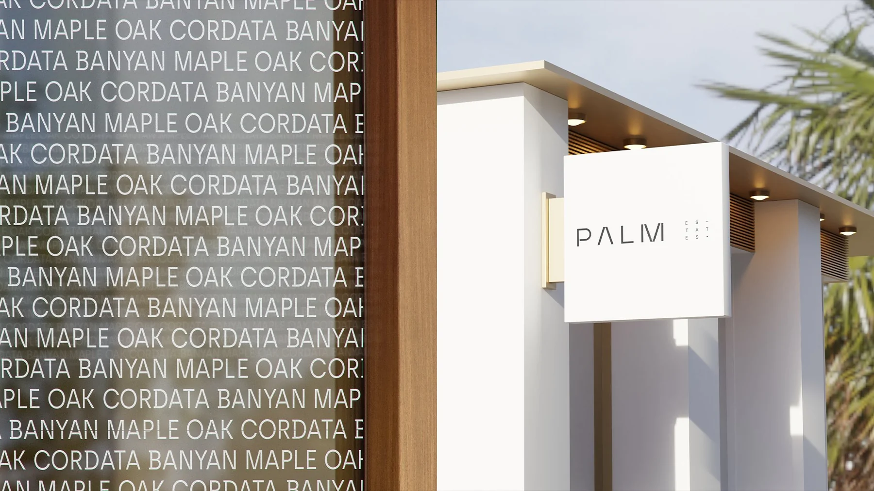 Palm Estates, real estate development branding by MOZART&CO.