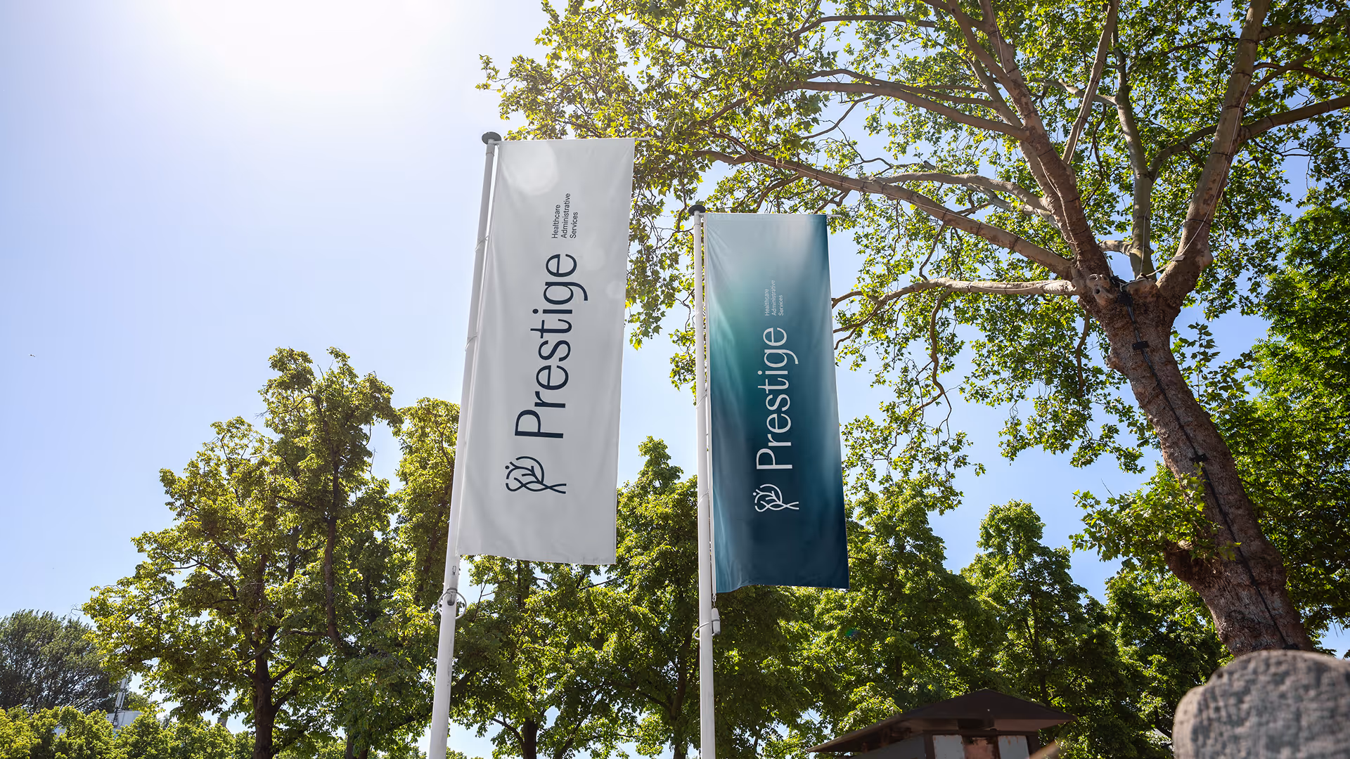 Prestige flag banners – environmental brand application