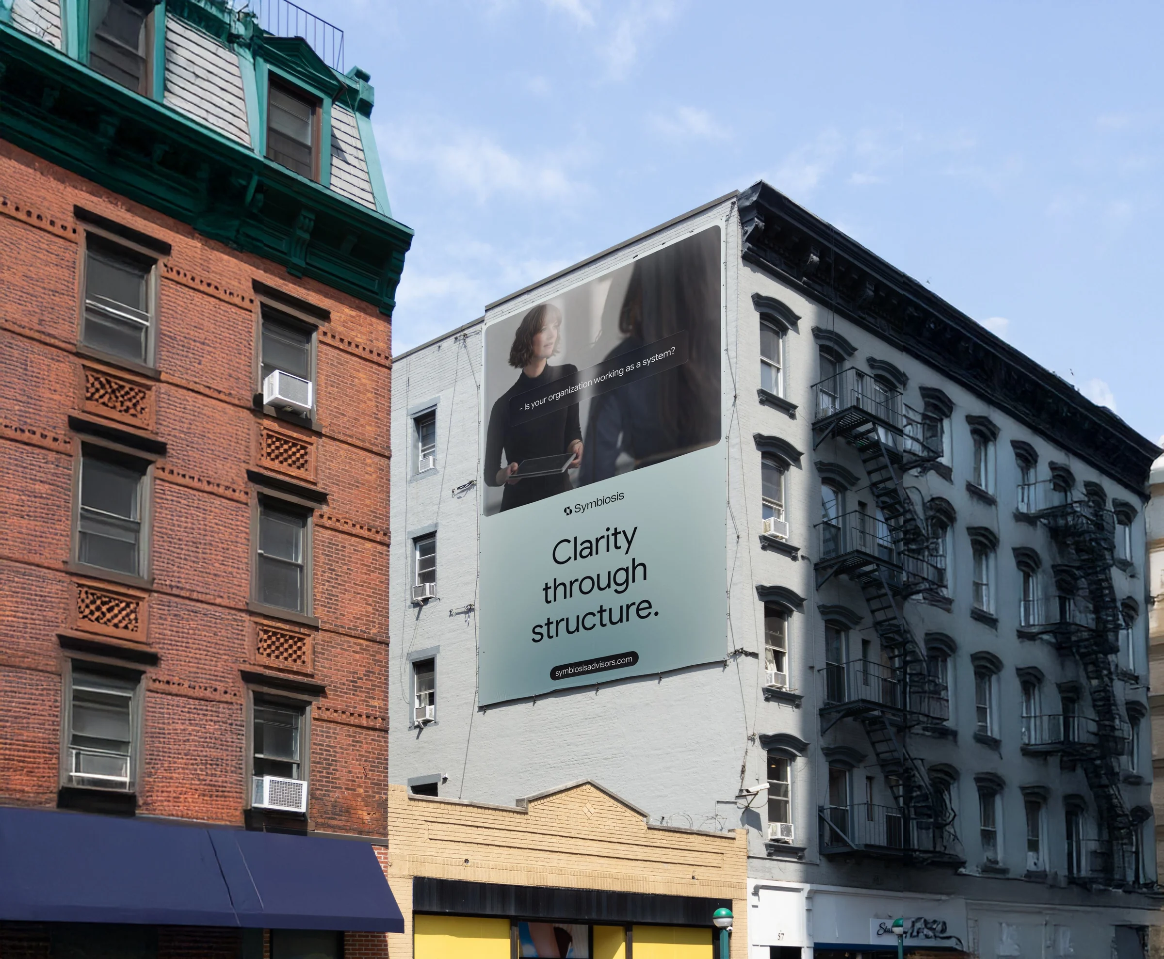 Symbiosis Advisors billboard — Clarity through structure
