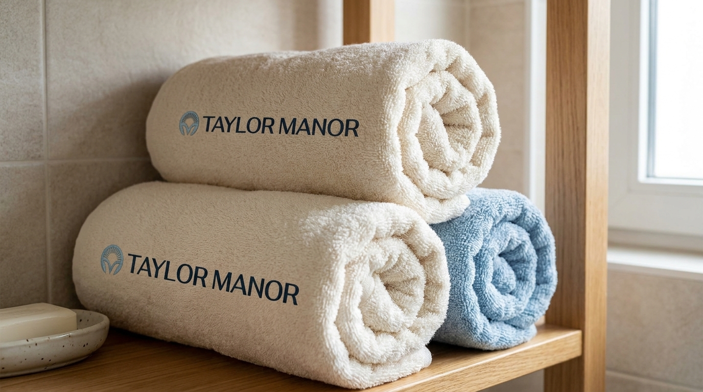 Branded plush towels
