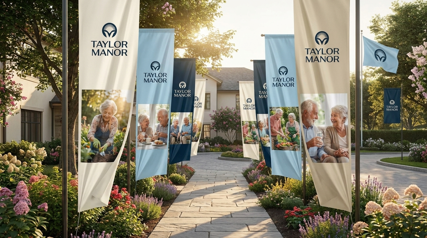 Courtyard banner signage
