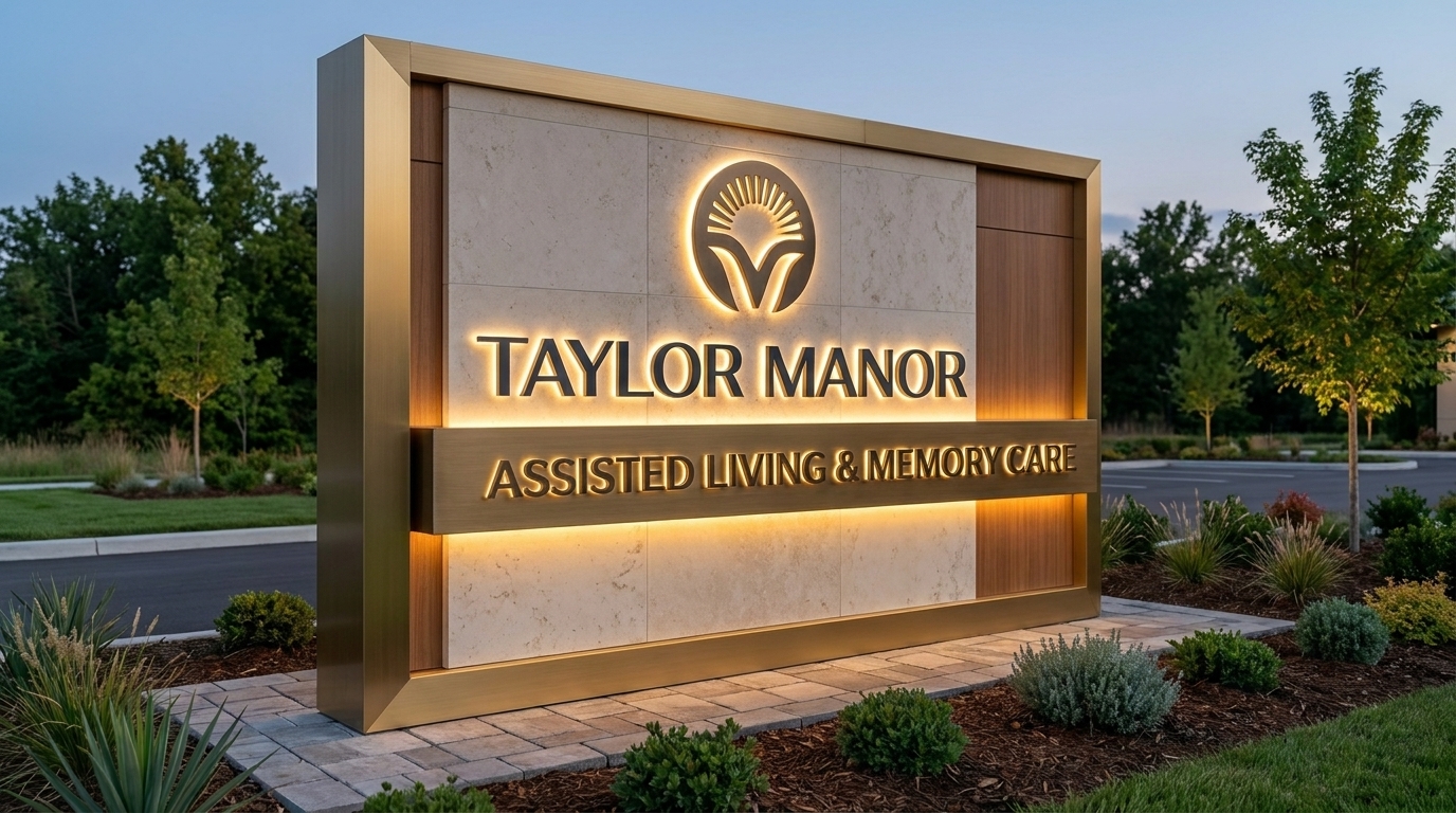 Brass monument signage