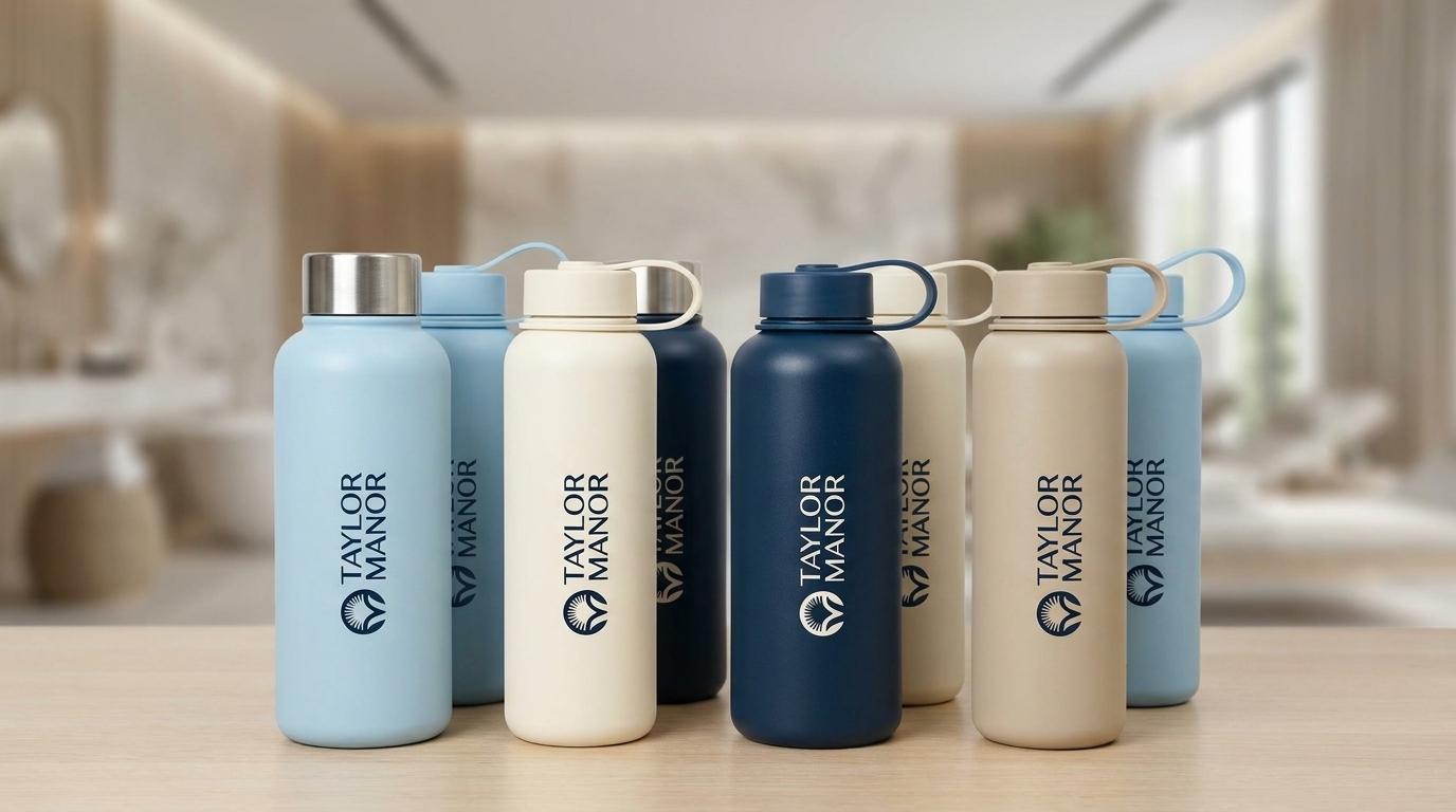 Branded water bottles